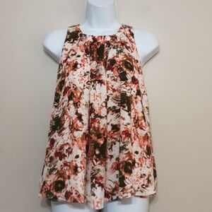 Prose & Poetry women blouse top floral size M casual vacation office artwork Y2K